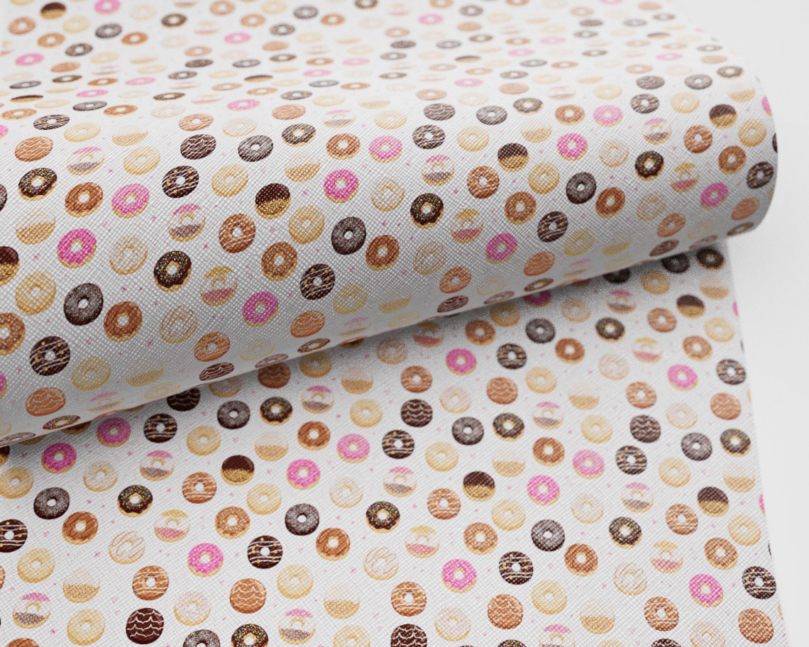 Donut printed Faux Leather FL-002