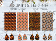 Halloween Pumpkin Printed Faux Leather FL013