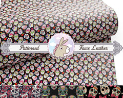 Sugar Skull Printed Faux Leather FL015