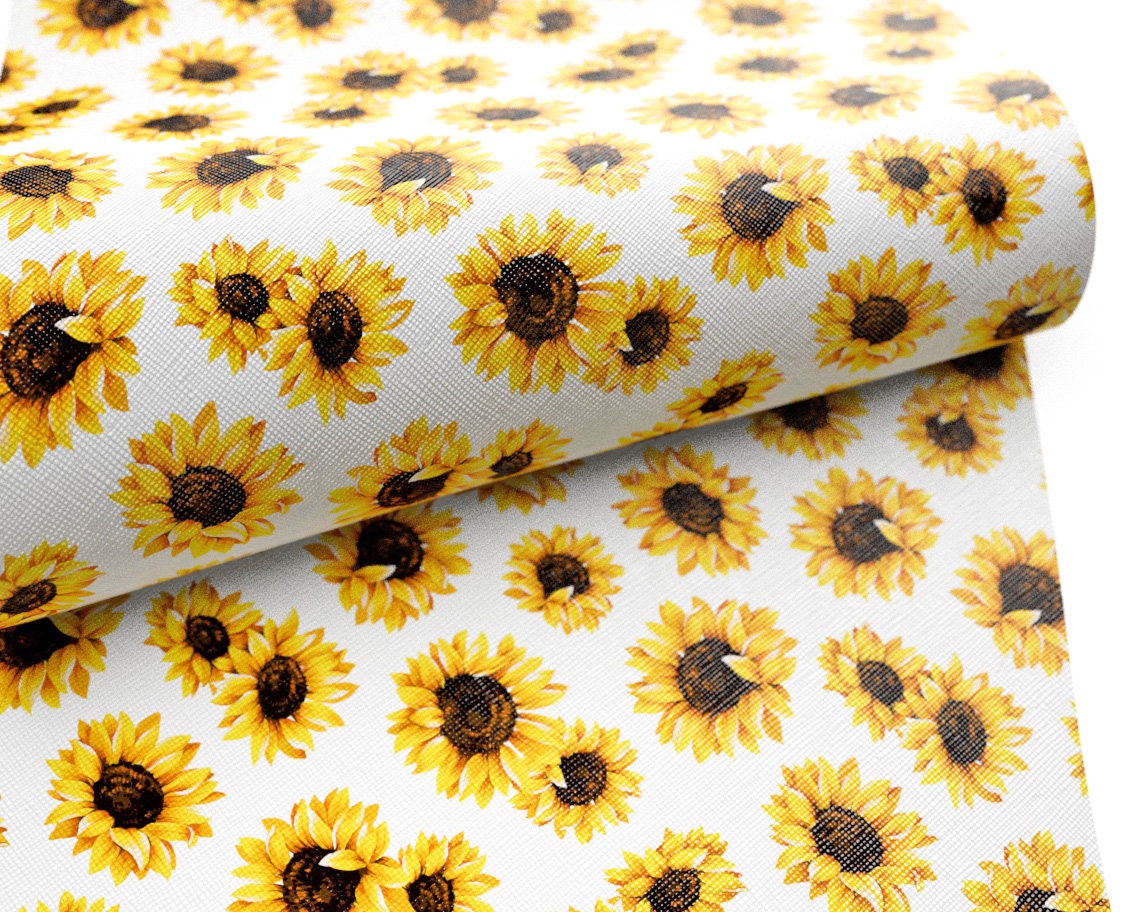 Sunflower Printed Faux Leather FL017