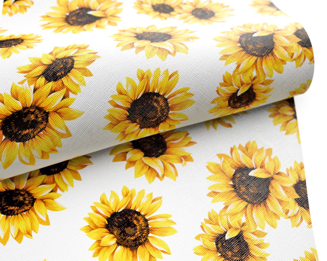 Sunflower Printed Faux Leather FL017