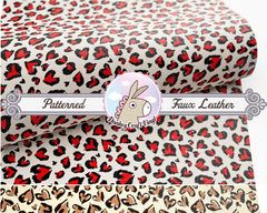 Heart Leopard Printed Faux Leather FL020