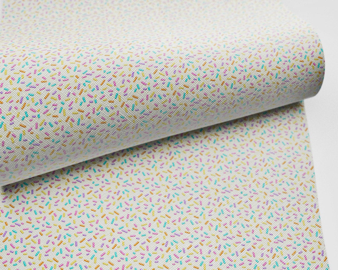 Donut Sprinkles Printed Faux Leather FL-001