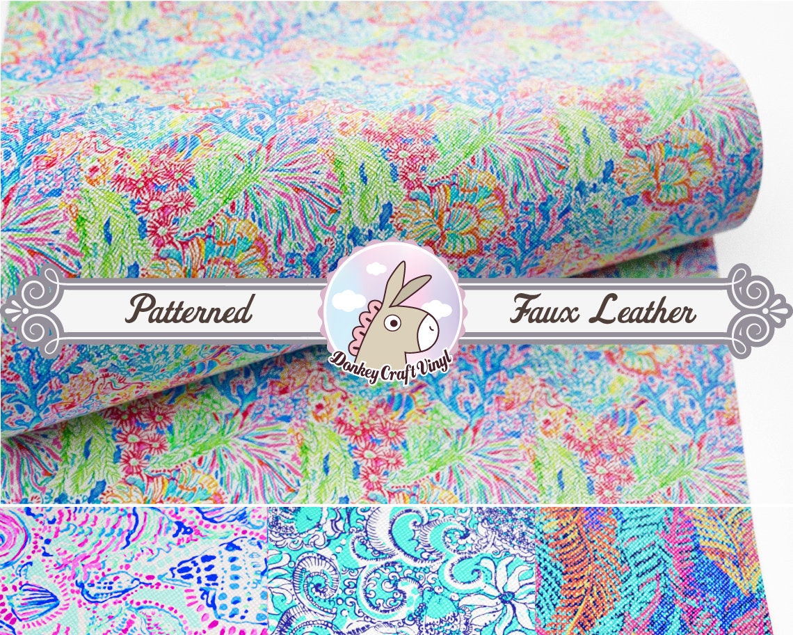 Summer Tropical Printed Faux Leather FL026