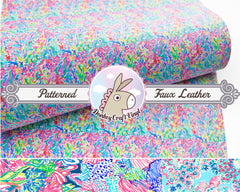 Summer Floral Printed Faux Leather FL038
