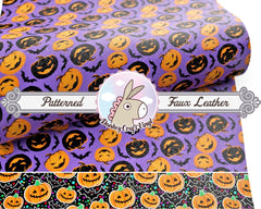 Halloween Pumpkin Printed Faux Leather FL-040