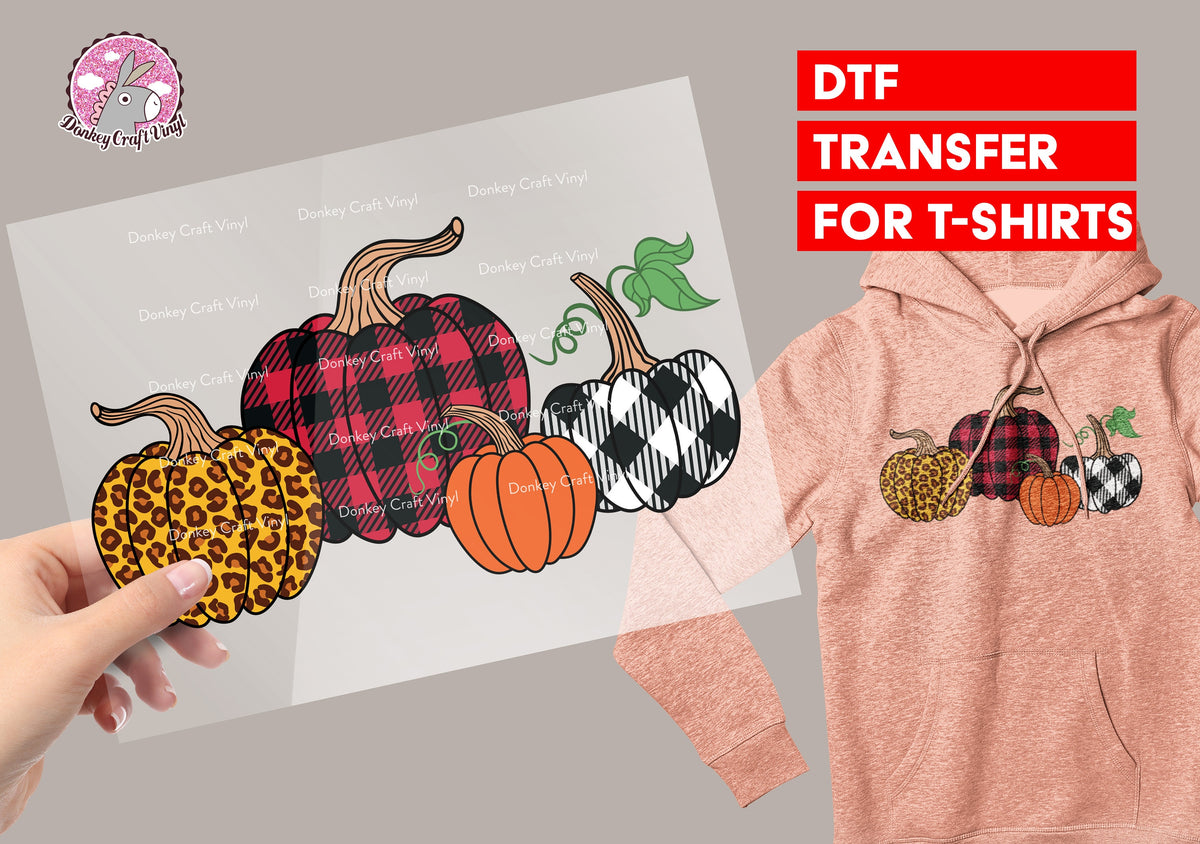 Thanksgiving Pumpkins DTF Transfer for T-shirts, Hoodies, heat Transfer, Ready To Press Heat Press Transfers DTF04