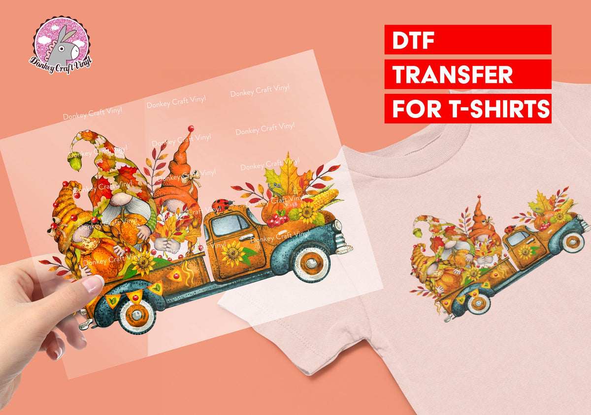 Pumpkin Farm Truck DTF Transfer for T-shirts, Hoodies, heat Transfer, Ready To Press Heat Press Transfers DTF20