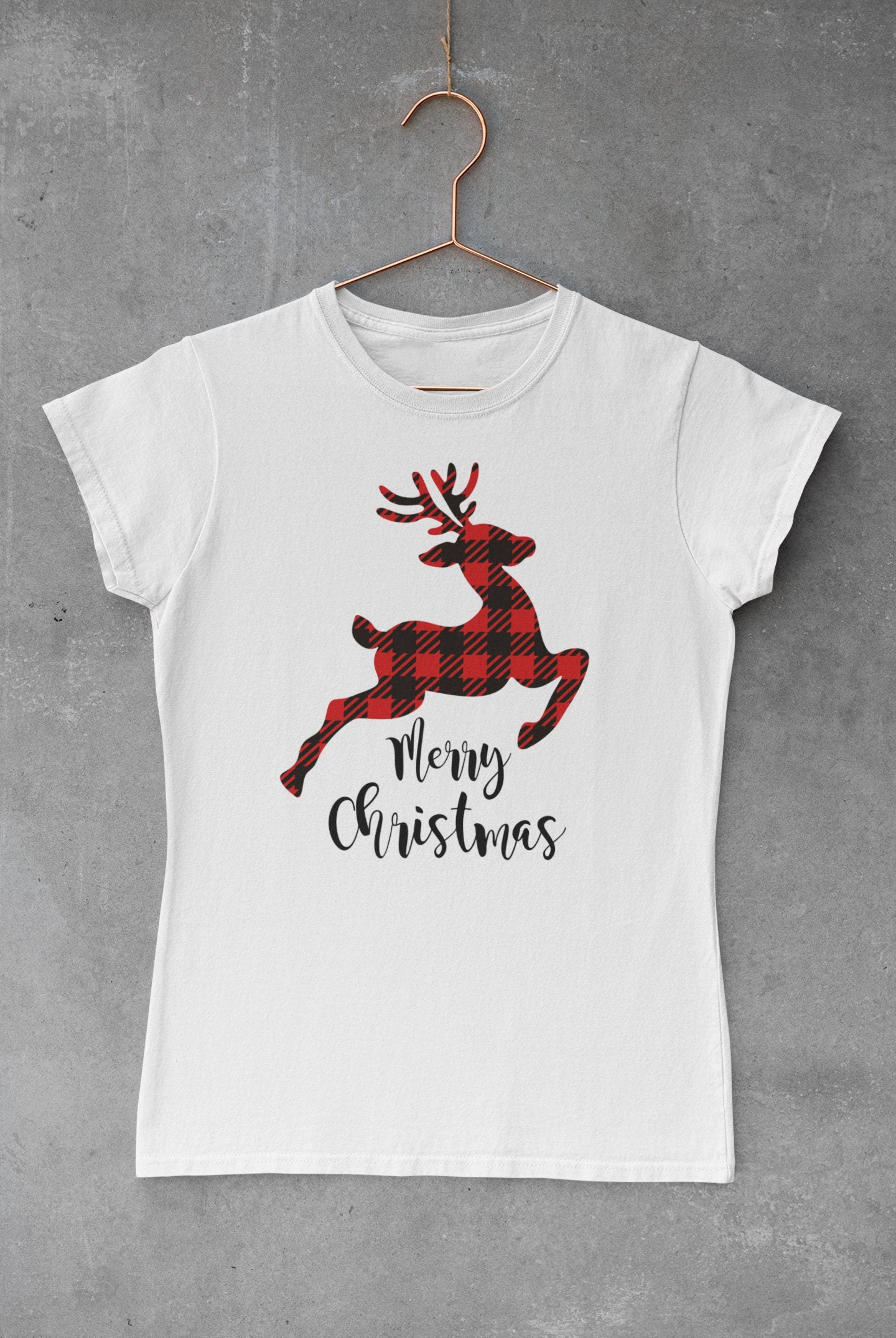 Merry Christmas Reindeer DTF Transfer for T-shirts, Hoodies, Heat Transfer, Ready To Press Heat Press Transfers DTF24