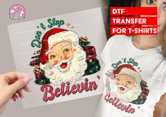 Vintage Christmas Santa Claus DTF Transfer for T-shirts, Hoodies, Heat Transfer, Ready To Press Heat Press Transfers DTF40