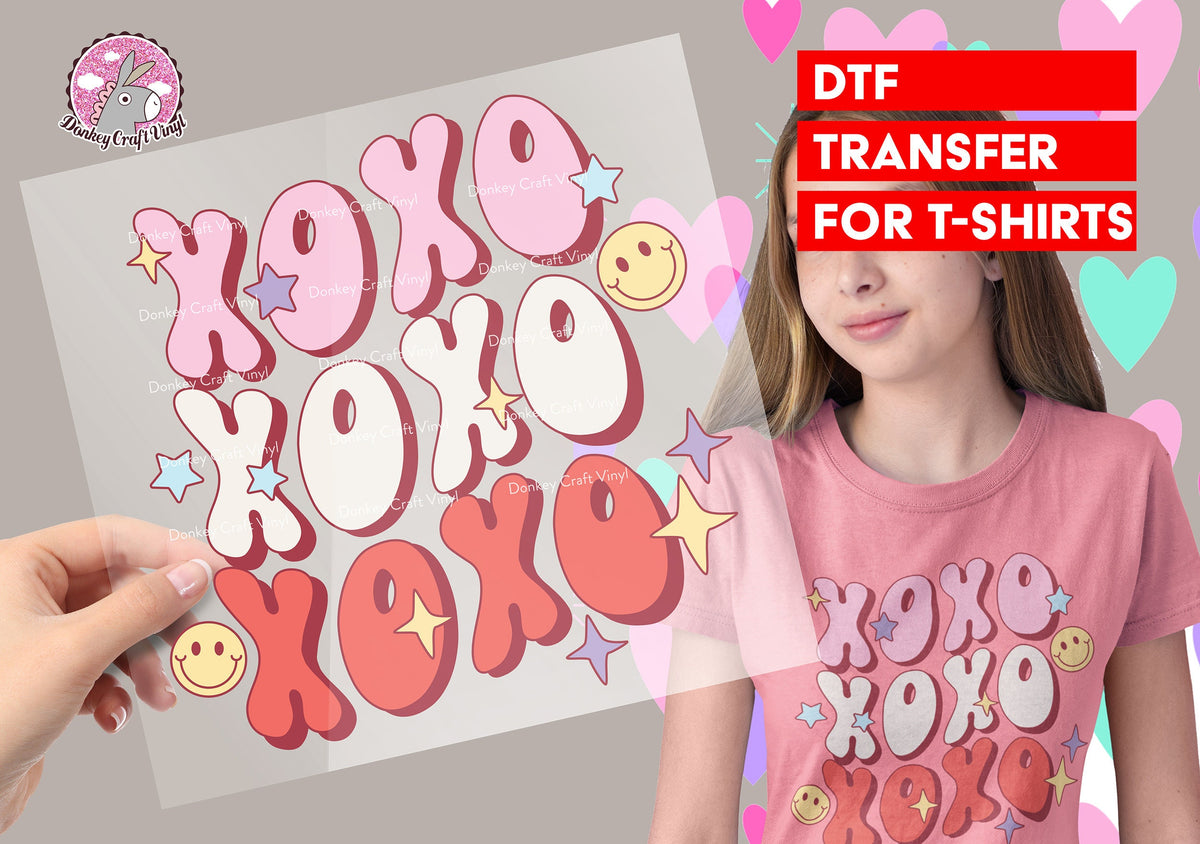 Valentine's Day Love XOXO DTF Transfer for T-shirts, Hoodies, Heat Transfer, Ready for Press Heat Press Transfers DTF57_V