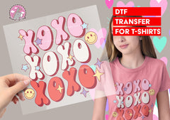 Valentine's Day Love XOXO DTF Transfer for T-shirts, Hoodies, Heat Transfer, Ready for Press Heat Press Transfers DTF57_V
