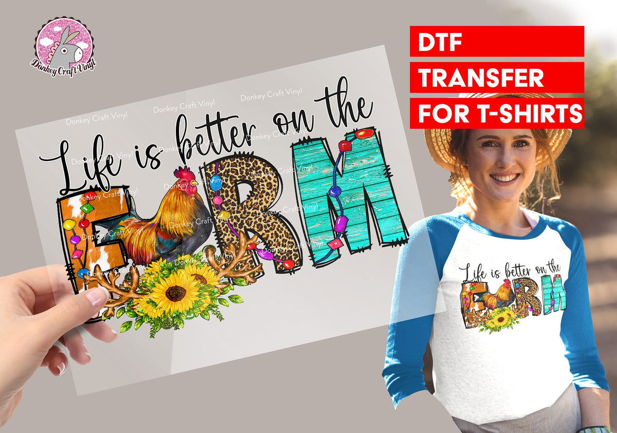 Western Farm Life DTF Transfer for T-shirts, Hoodies, Heat Transfer, Ready for Press Heat Press Transfers DTF45