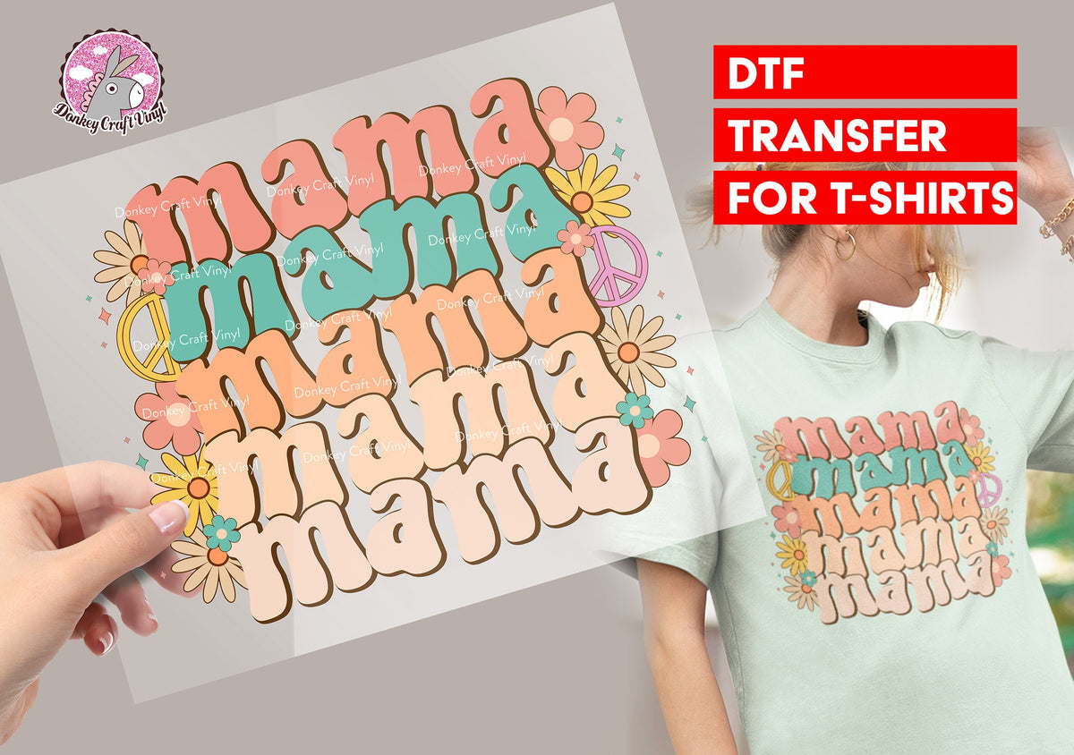 MAMA DTF Transfer for T-shirts, Hoodies, Heat Transfer, Ready for Press Heat Press Transfers DTF88